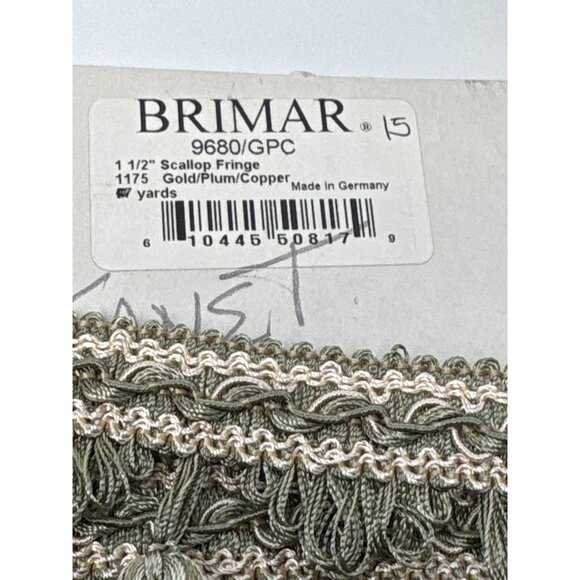 Brimar 1.5" Scallop Fringe Trim Gold Plum Copper Germany 1 yard Fancy Tassels Vt - Picture 4 of 10